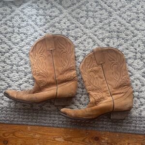 Vintage Tan Western Cowboy Boots